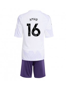 Manchester United Amad Diallo #16 Replika Borta Kläder Barn 2025-26 Kortärmad (+ byxor)